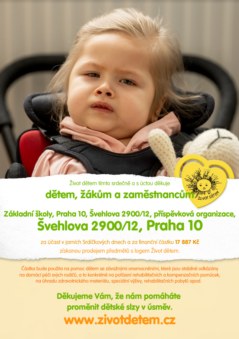 www.zivotdetem.cz - děkujeme Vám, že nám pomáháte proměnit dětské slzy v úsměv.