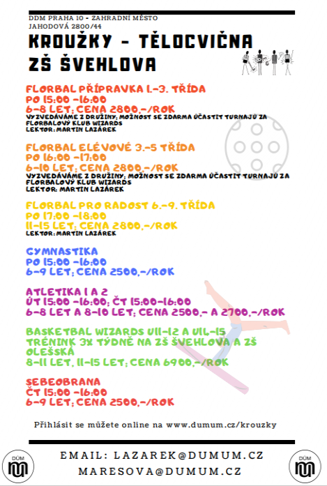 Kroužky - tělocvična leták v PDF